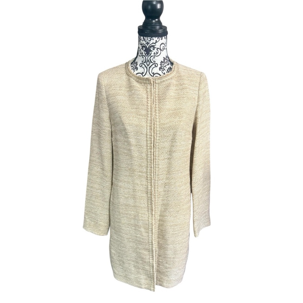 SISLEY Beige Textured Knit Duster Coat